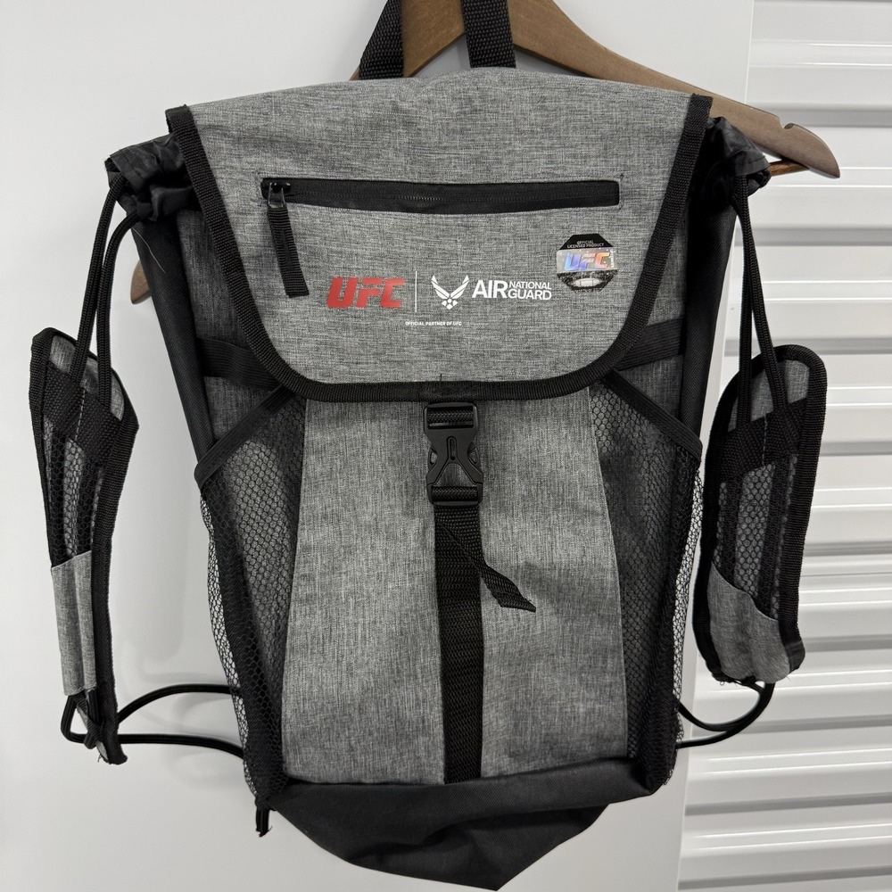 UFC Air National Guard Backpack Official Licensed MMA Gray Black New